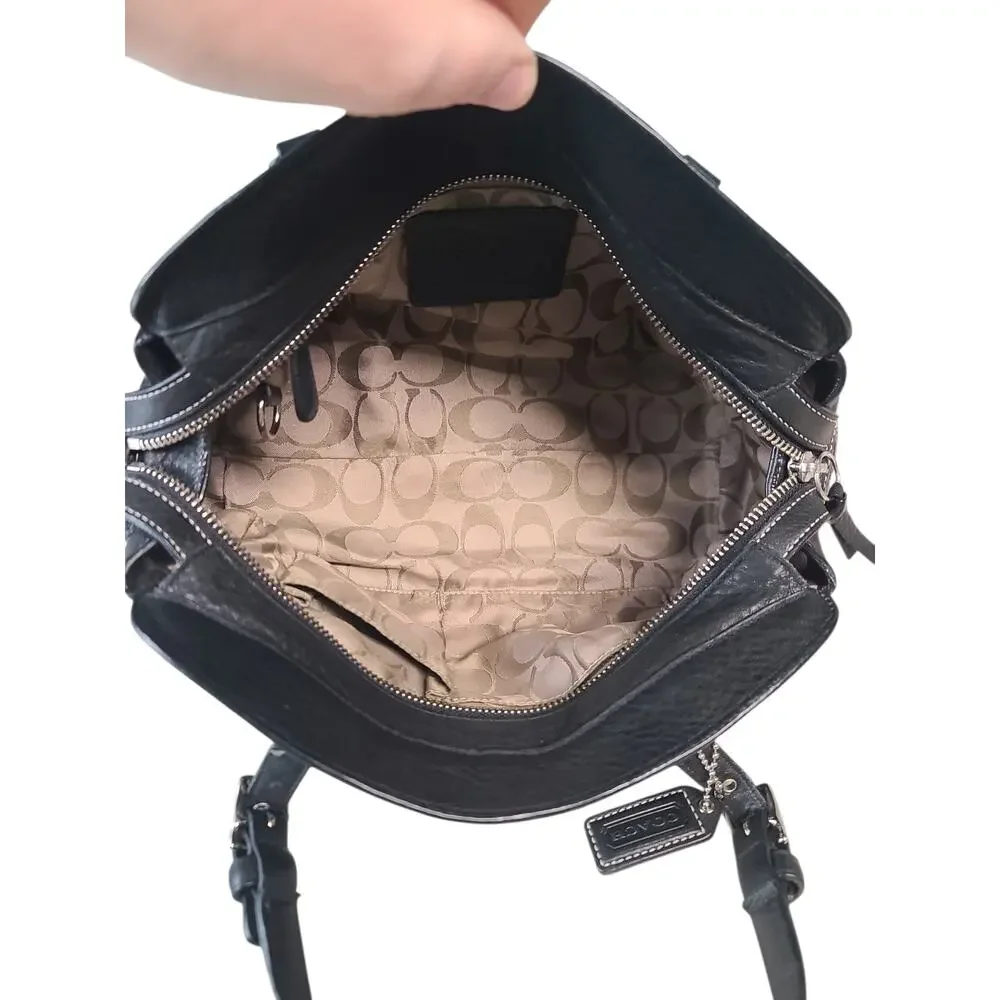 Coach Hampton Tassel Satchel Black Pebbled Leather 5031 GUC - Picture 9 of 11